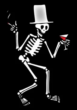 Drinking skeleton Stock Illustration
