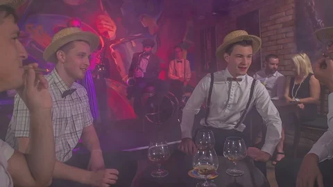 Drinking, smoking and having fun Video stock 112187295