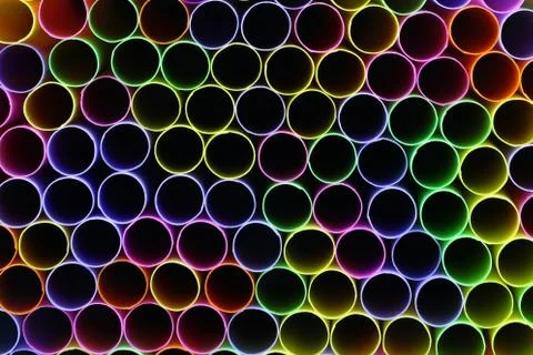 Drinking straw closeup. Abstract background Stock Photos