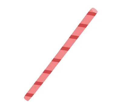 Drinking straw, flat striped illustration isolated on white. Cocktail straw p Stock Illustration