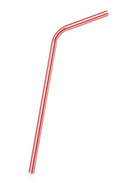 Drinking straw isolated on a white background. 3D Stock Illustration