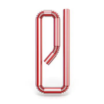 Drinking straw Number 0 ZERO 3D Illustrazione stock