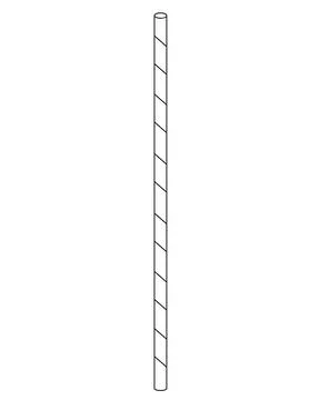 Drinking straw, straight striped - vector linear illustration for coloring. Stock Illustration