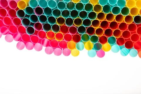 Drinking straws background with copy space Stock Photos