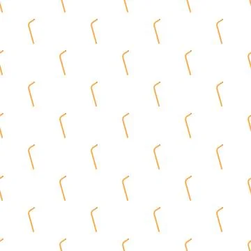 Drinking straws forming seamless orange pattern on white background Illustrazione stock