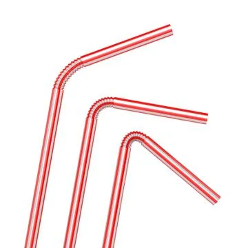 Drinking straws isolated on a white background. 3D Stock Illustration