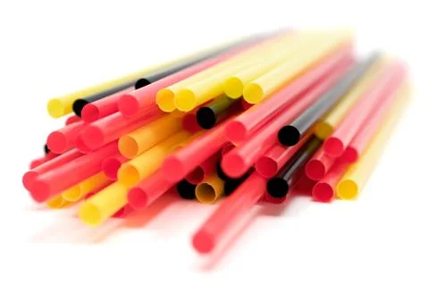 Drinking Straws Isolated on a White Background Stockfoto's