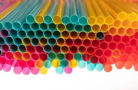 Drinking straws. Macro abstract image. Stock Photos