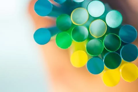 Drinking Straws macro Stock Photos