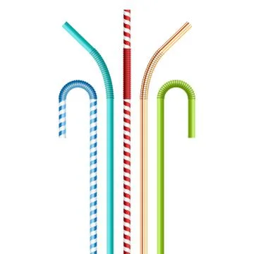 Drinking straws vector illustration isolated on white background Stock Illustration