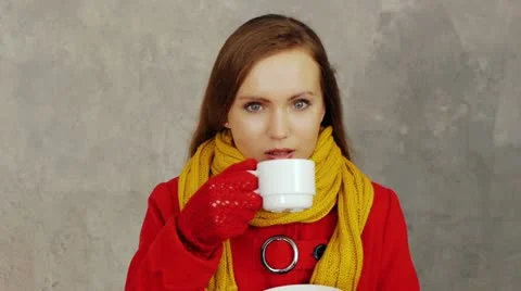 Drinking tea Stock Footage 12413512