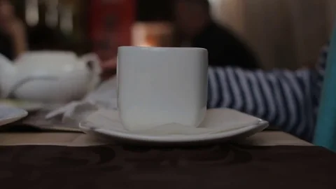 Drinking tea with lemon Stock Footage 73610163