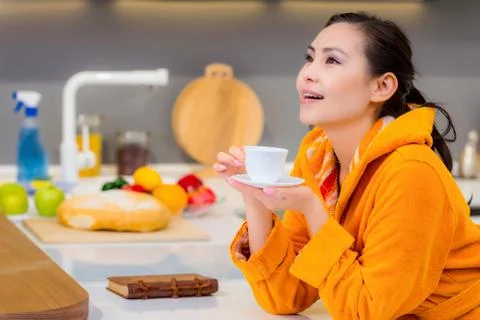 Drinking tea or coffe Stock Photos