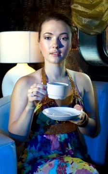 Drinking tea Stock Photos