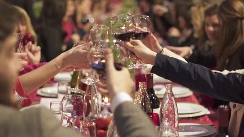 Drinking a toast Stock Footage 82026511