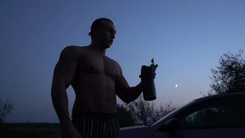 Drinking water after running Stock Footage 117911391