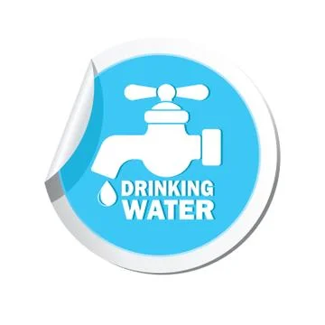 Drinking water BLUE LABEL Stock Illustration