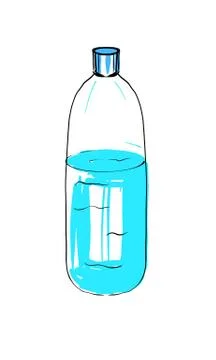 Drinking water in a bottle. Stock vector illustration on a white isolated Stock Illustration
