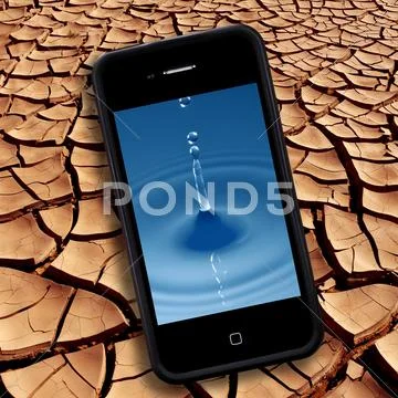Drinking water - Drought - smartphone Stock Photos