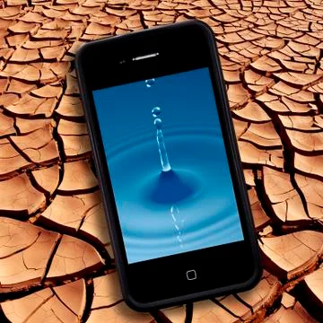 Drinking water - Drought - smartphone Stock Photos