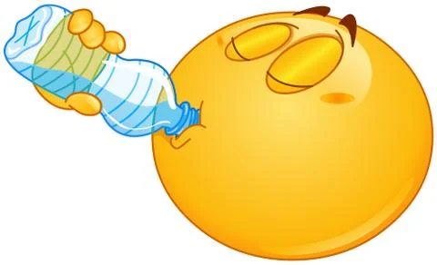 Drinking water emoticon Stock Illustration