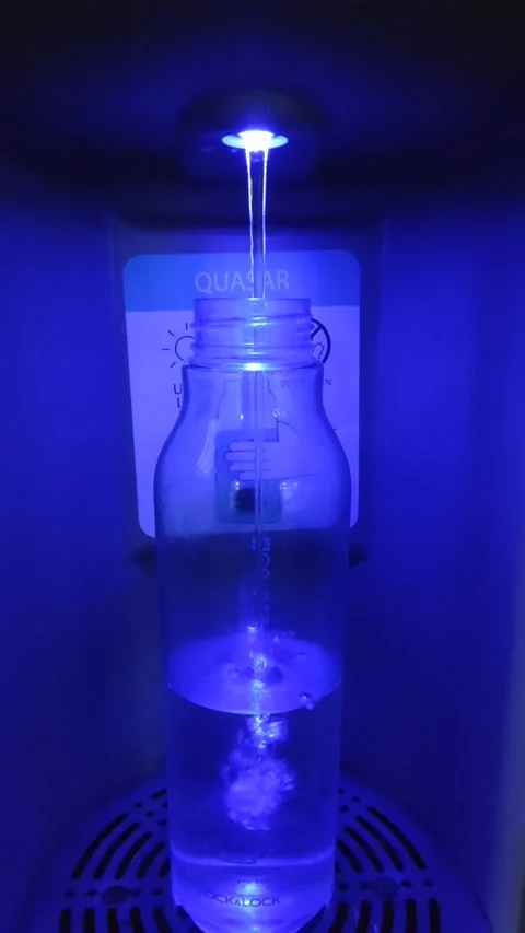 Drinking Water Filterd with Modern Technology and UV Light Stock Footage 225799558