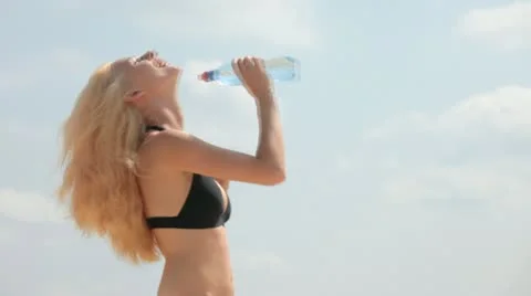 Drinking water Stock Footage 11354463