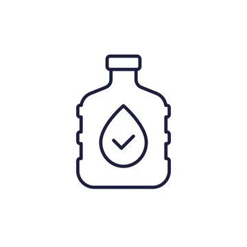Drinking water gallon line icon Stock Illustration