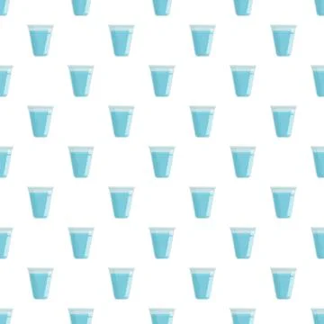Drinking water glasses seamless pattern background Stock Illustration
