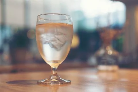 Drinking water with ice Foto stock