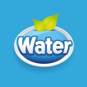 Drinking water label vector blue Stock Illustration