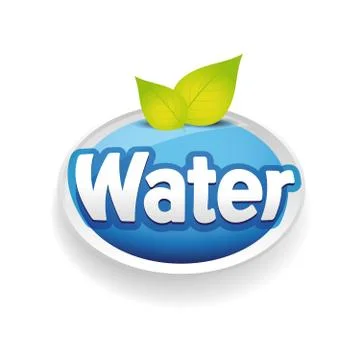 Drinking water label vector blue Stock Illustration