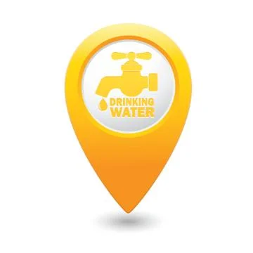 Drinking water MAP pointer yellow Stock Illustration