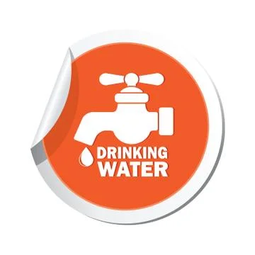 Drinking water ORANGE LABEL Stock Illustration