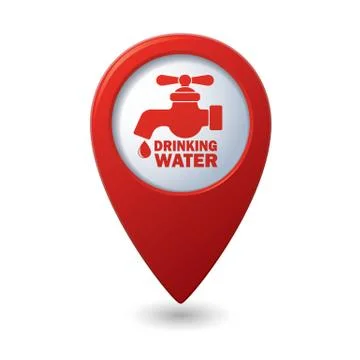 Drinking water RED pointer Stock Illustration
