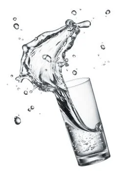 Drinking water splash Foto stock