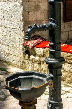 Drinking Water Tap in Kotor, Montenegro Stock Photos