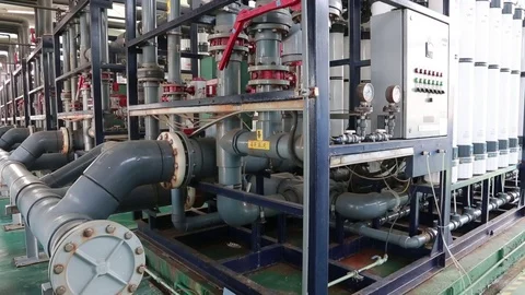 Drinking water treatment using ultrafiltration in a water plant in Penghu. Stock Footage 72927970