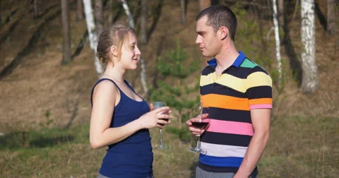 Drinking wine outdoors Stockbeeldmateriaal 38845014