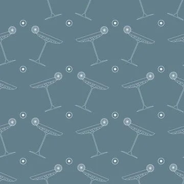 Drinks and cocktail seamless pattern with lemon slices. Stock Illustration