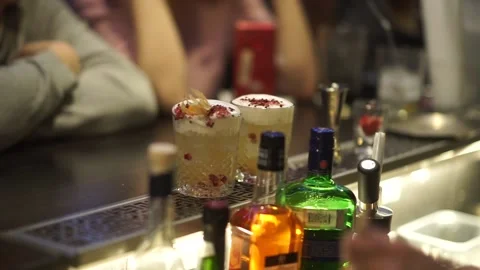 Drinks are on the table Stock Footage 159882081