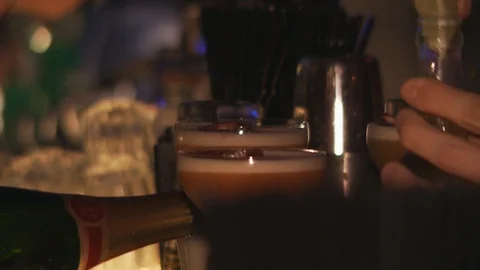 Drinks at the bar with bar tenders Stock Footage 112720883