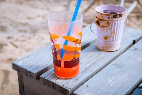 Drinks on the beach Stock Photos