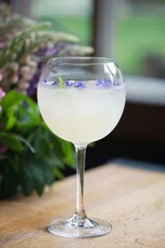 Drinks in the cafe as a background. Stock Photos
