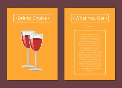 Drinks Choice What You Get Cover Red Wine Glasses Ilustração Stock