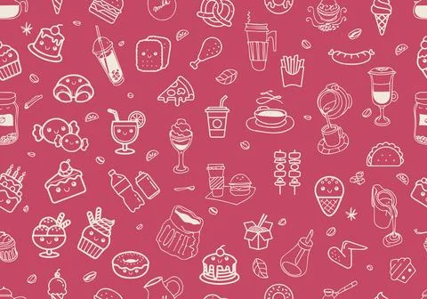 Drinks, coffee, tea, mulled wine illustration, vector Stock Illustration