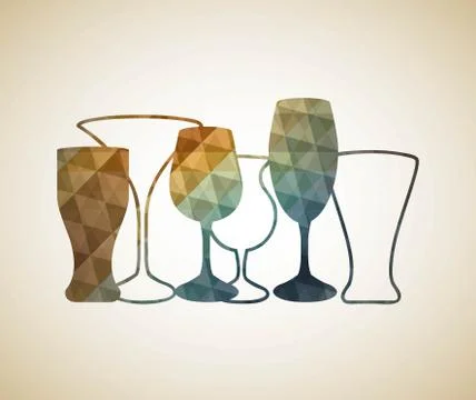 Drinks design over beige background, vector illustration Stock Illustration