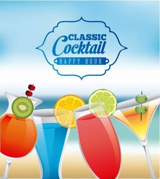 Drinks design over blur background, vector illustration Illustrazione stock