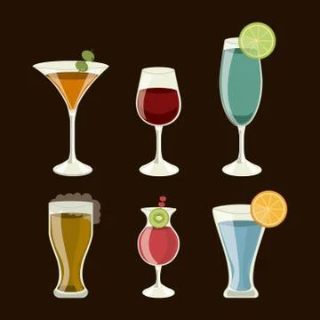 Drinks design over gray background, vector illustration Stock Illustration