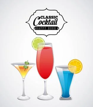 Drinks design over gray background, vector illustration Illustrazione stock